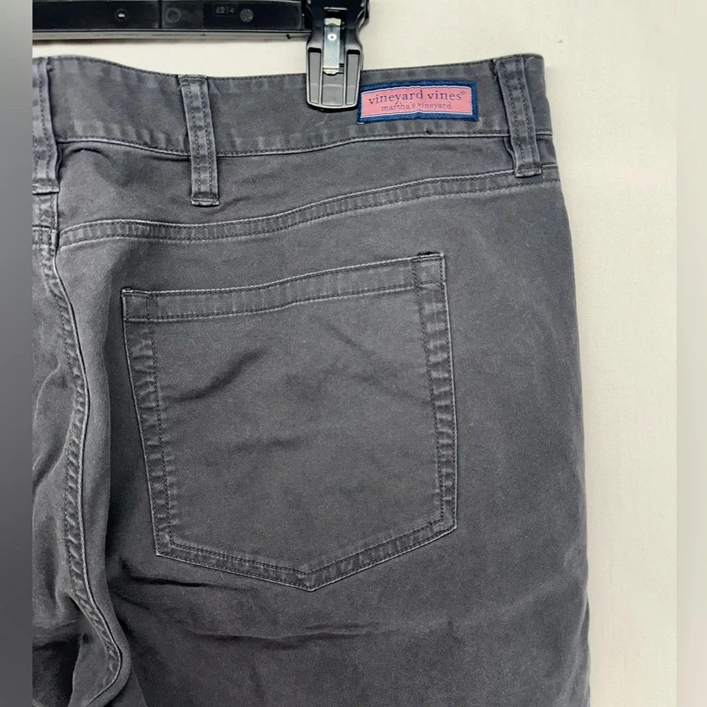 Vineyard Vines Mens 5‎ Pocket Canvas Pants Slim Fit Straight Leg Gray Size 40
